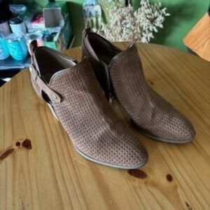 Franco Sarto Tan Perforated Booties